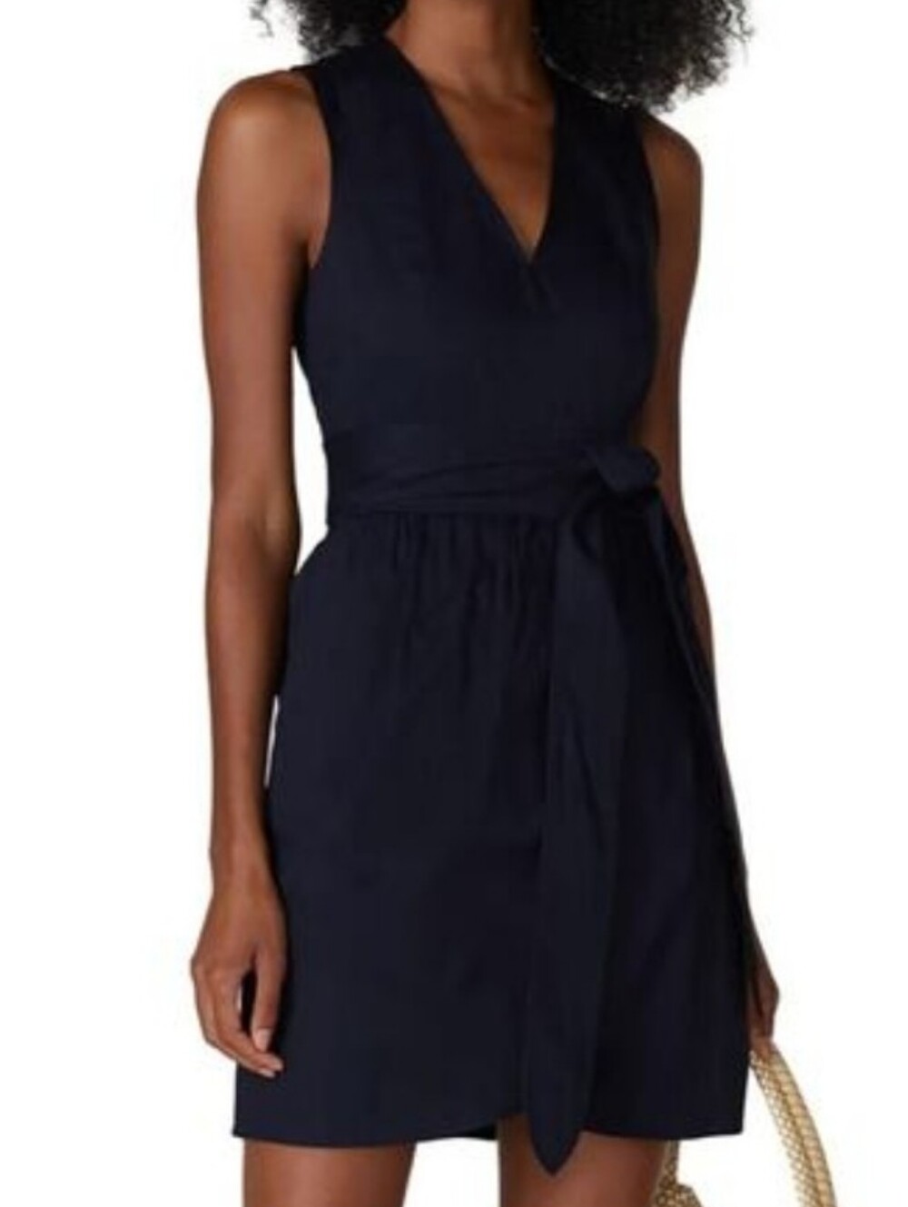 Marissa Webb Collective Navy Belted Cotton Dress With Pockets